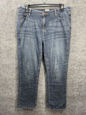 LL Bean Flannel Lined Jeans Womens 14 Regular Blue Denim Favorite Fit Stretch